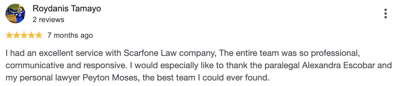 Google review from Roydanis Tamayo, 5 stars