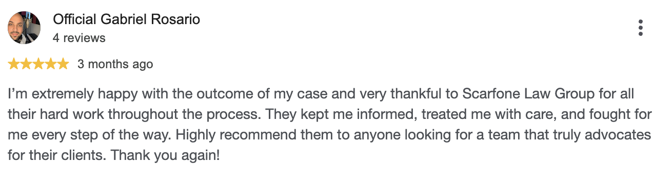 Google review from Official Gabriel Rosario, 5 stars
