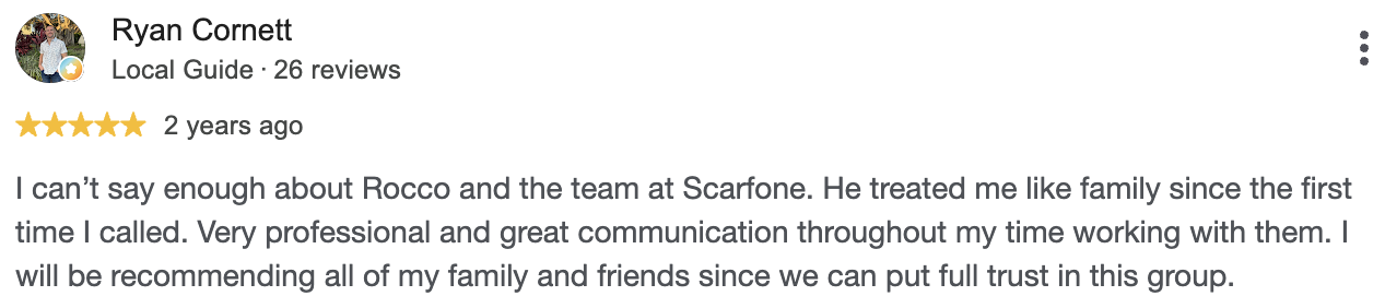 Google review from Ryan Cornett, 5 stars